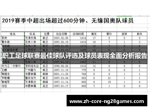 职工足球联赛最佳球队评选及球员表现全面分析报告 职工足球联赛最佳球队评选及球员表现全面分析报告